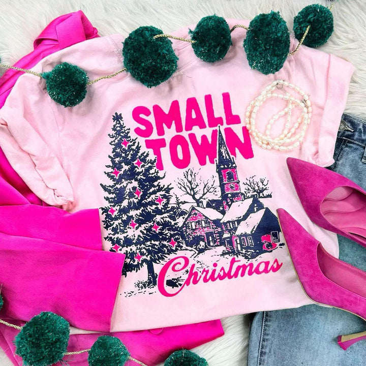 DTF TRANSFER ONLY  - Pink Small Town Christmas